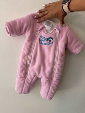 Magic Sleepsuit Baby One-Piece in Light Pink - Plush Fleece